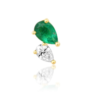 Diamond Emerald Stud
