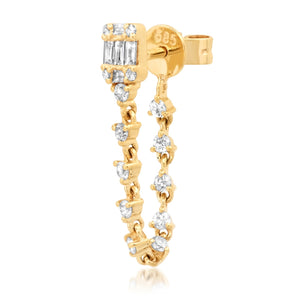 Baguette Diamond Stud
