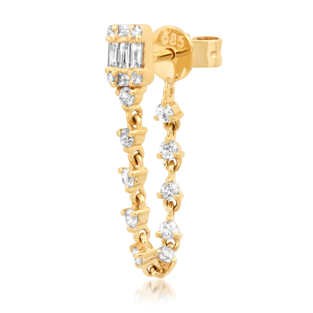 Baguette Diamond Stud