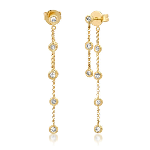 Diamond Chain Stud Drops
