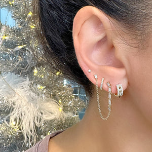 Baguette Chain Studs