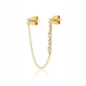 Baguette Chain Stud