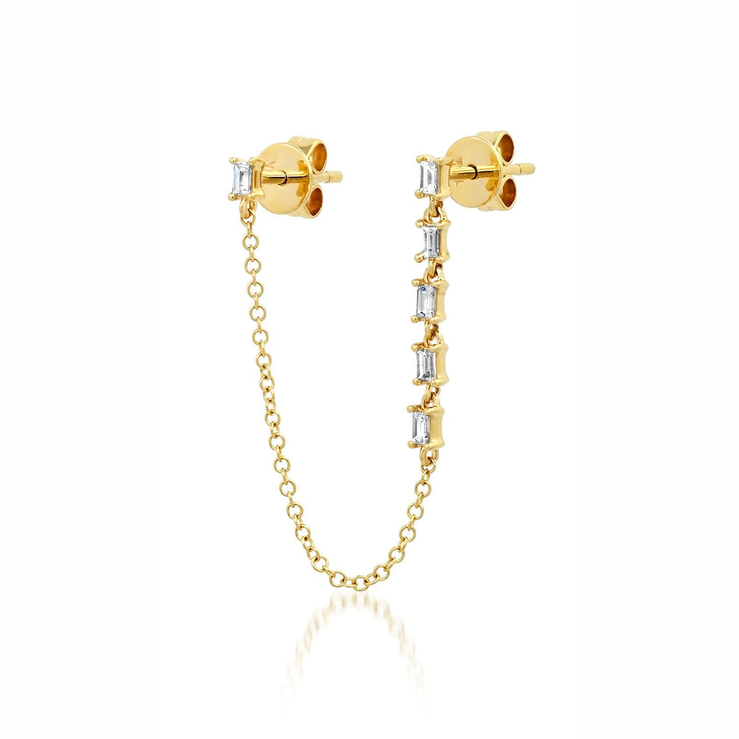 Baguette Chain Stud