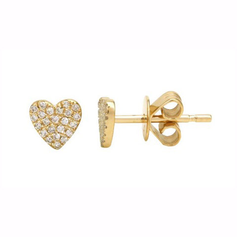 Diamond Heart Studs