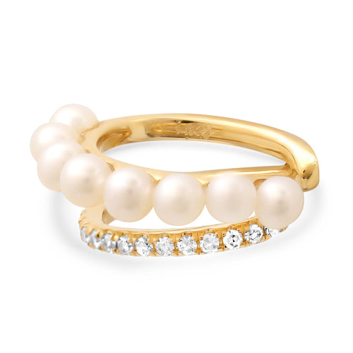 Diamond Pearl Ear Cuff