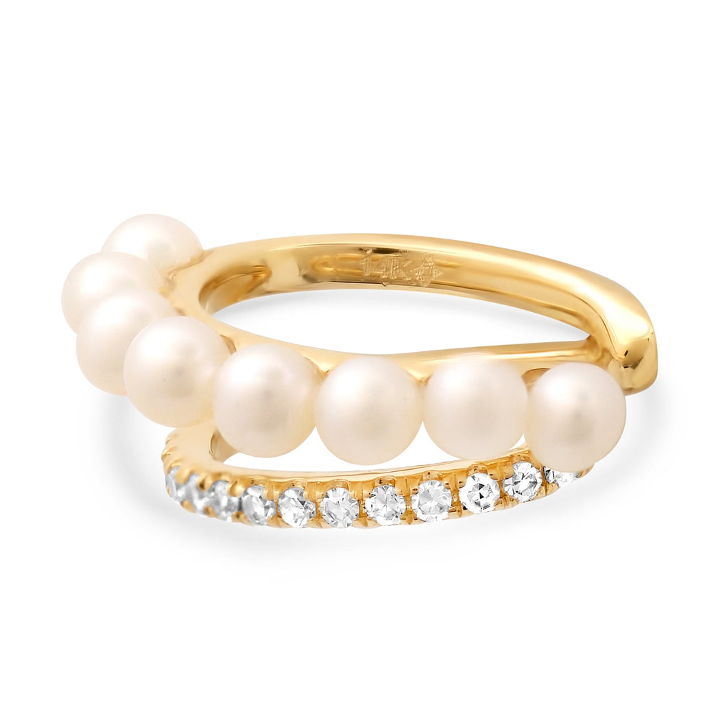 Diamond Pearl Ear Cuff