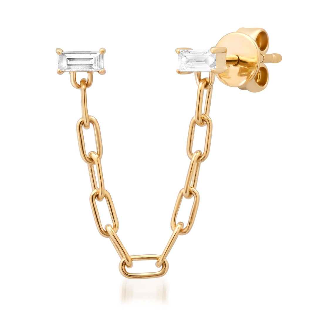 Baguette Chain Studs