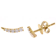 Load image into Gallery viewer, Diamond Curve Studs