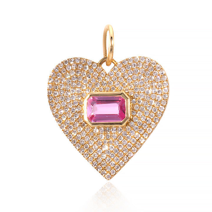 Sapphire Heart Charm