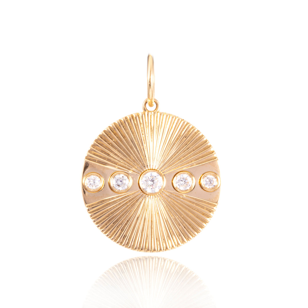 Diamond Bezel Disk Charm