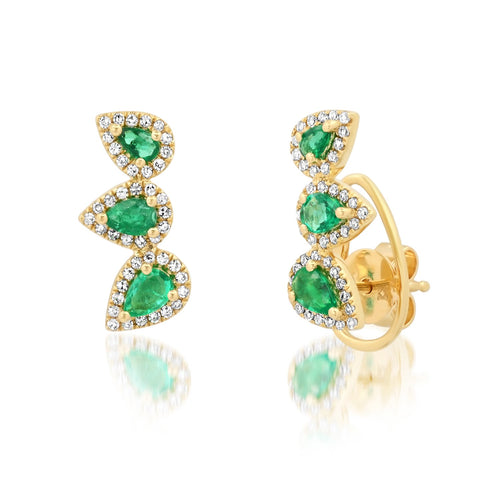 Emerald Pear Studs