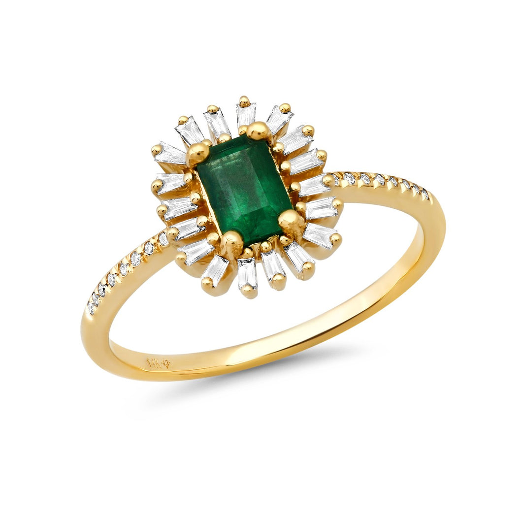 Emerald Baguette Ring