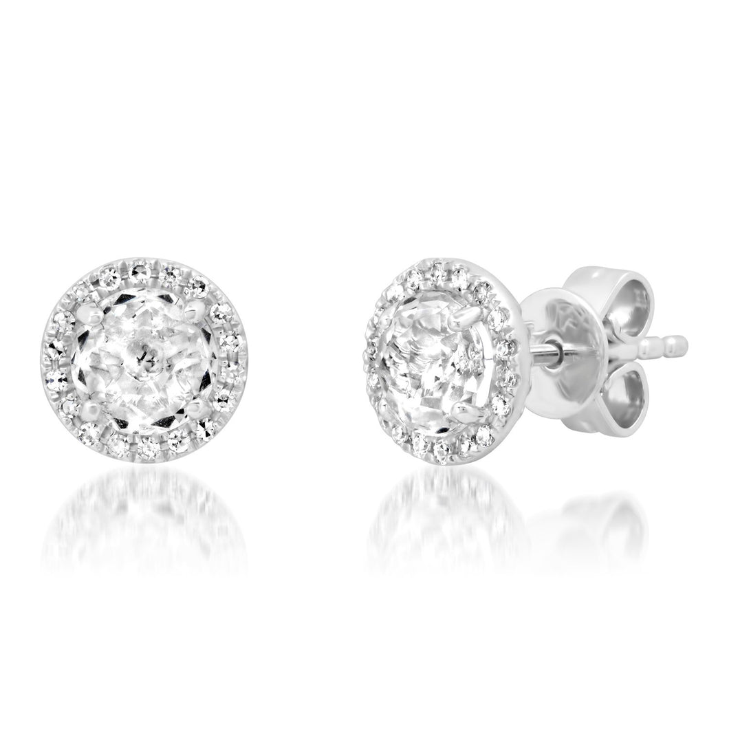 Topaz Halo Studs