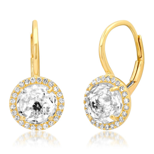 Topaz Halo Earrings