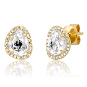 Topaz Halo Studs