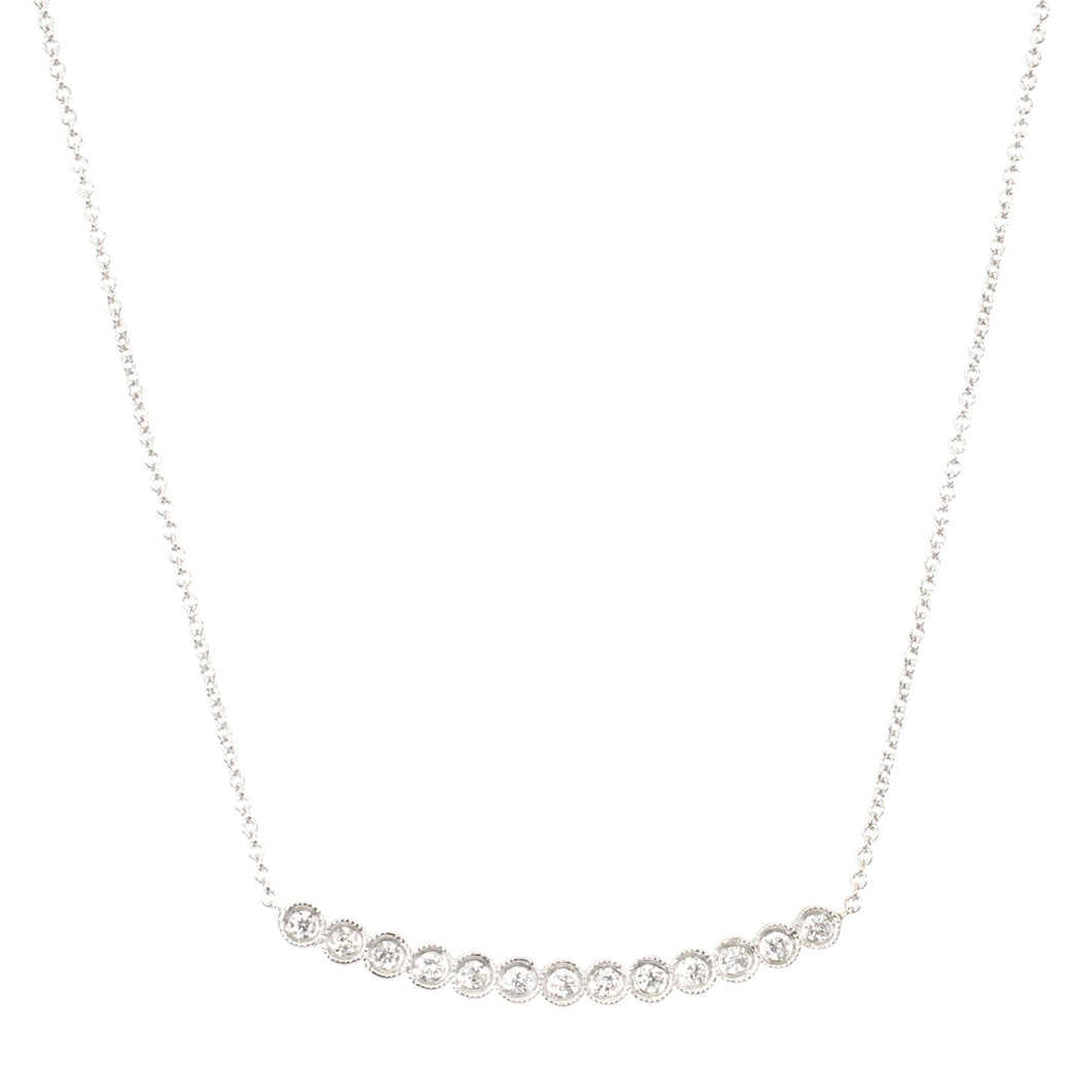 13 Diamond Bezel Bar Necklace