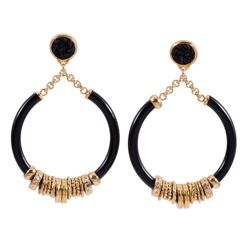 Multi Ring Chain Hoop Earrings