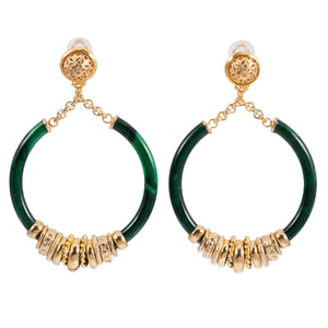 Multi Ring Chain Hoop Earrings