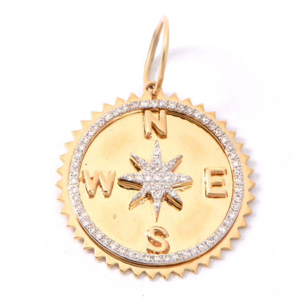 Diamond Compass Charm