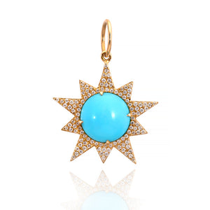 Turquoise Sunburst Charm