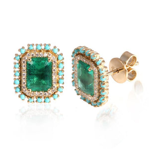 Emerald Turquoise Studs